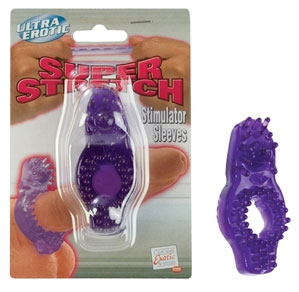 Super Stretch Stimulator Sleeves Dual Noduled Purple (SE-1436-10-2)